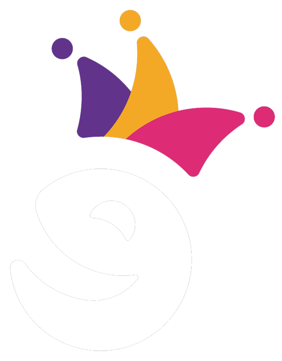 Logo estilizado da empresa E, em branco e com design responsivo, para a página inicial.